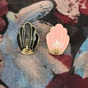 Black & Pink Beautiful Shell Pins